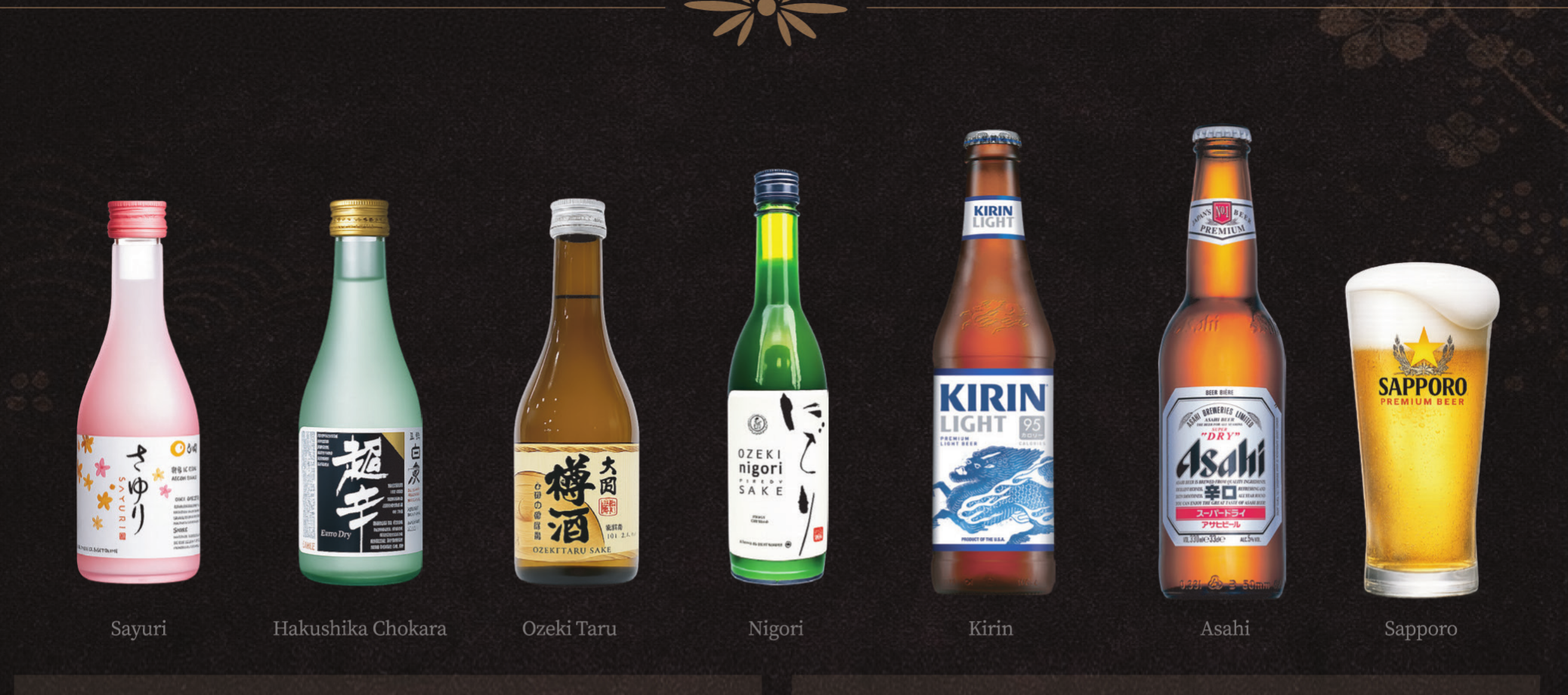 Sake and Beer Selection